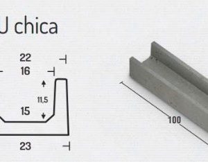 Canaleta concreto chica 15 cms x 21cms  x 1 mt Aconcret