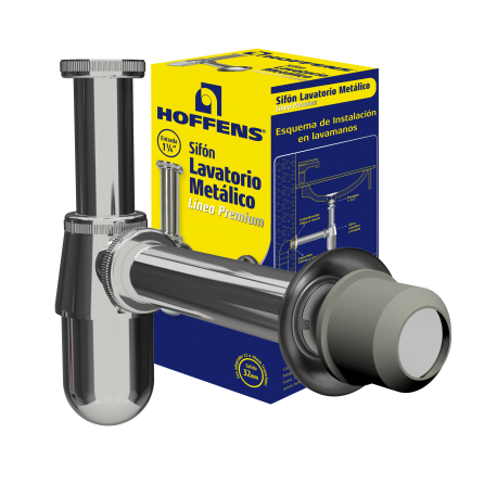 Sífon Lavatorio Metalico 1 1/4" Hoffens