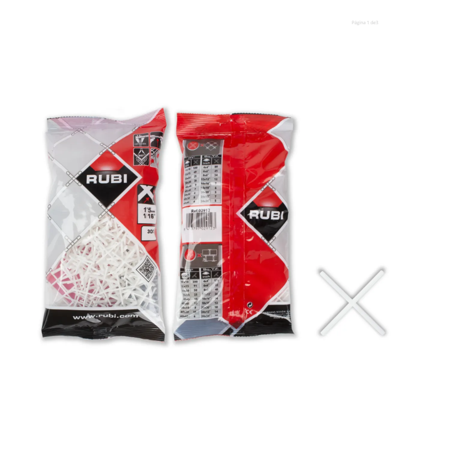 Separador ceramica 1.5mm bolsa 300 unidades Rubi