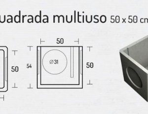Camara concreto cuadrada multiuso 50 x 50 x 58 cms Aconcret
