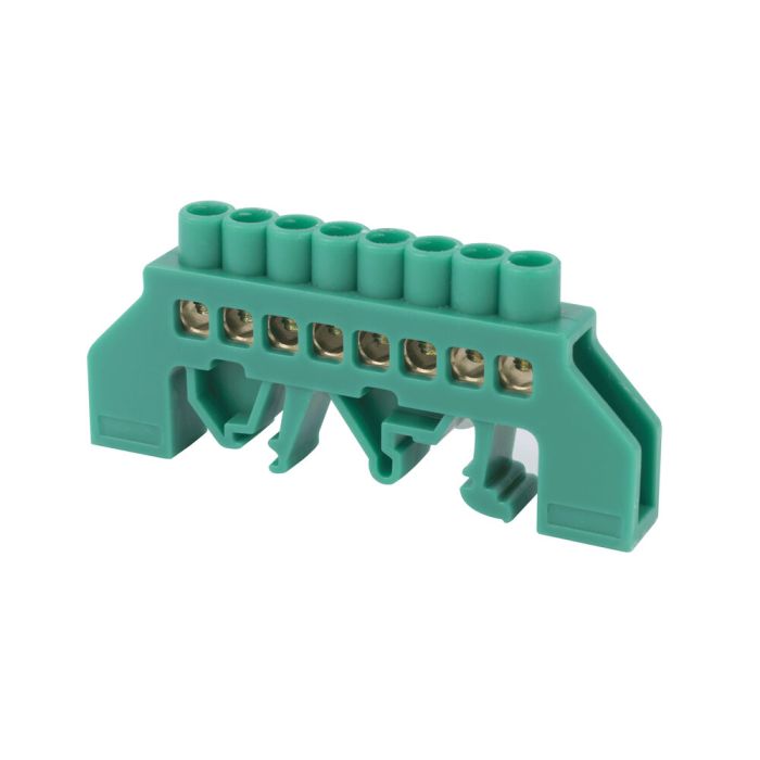 Regleta Distribución 8 puestos 4mm Verde  Ekoline
