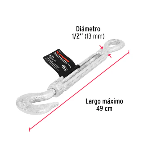 Tensor gancho argolla 1/2´´ 680Kg (44067) Fiero