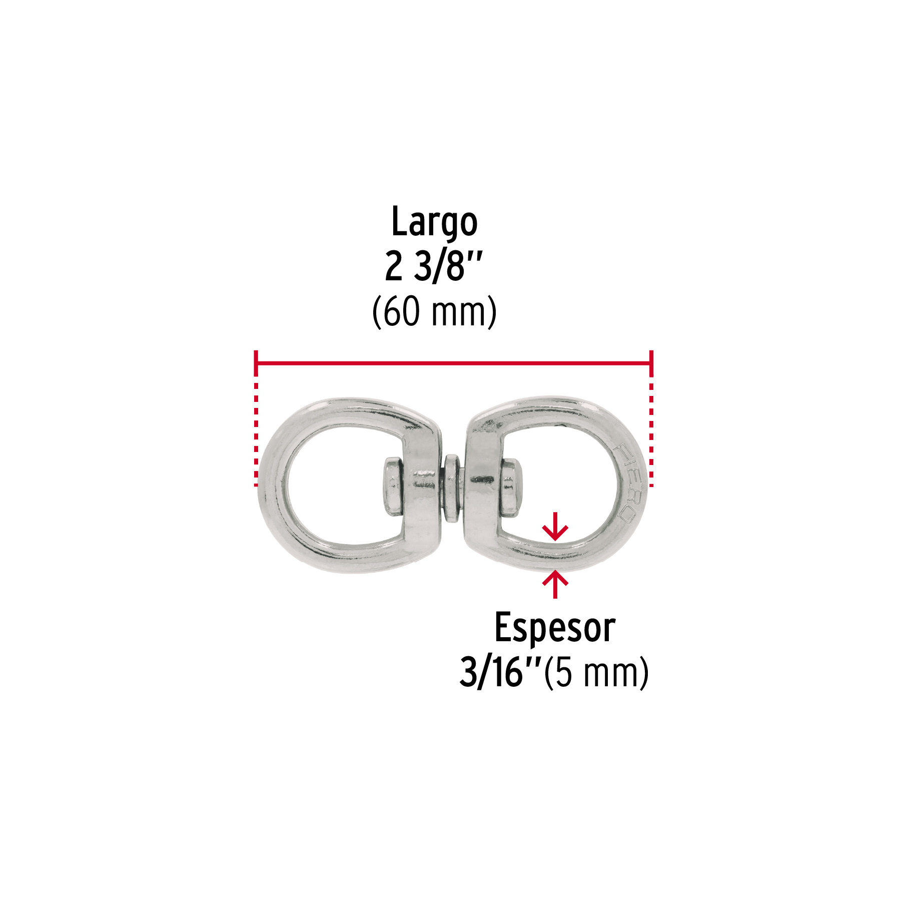 Destorcedor para cable 3/16´´  68Kg Fiero