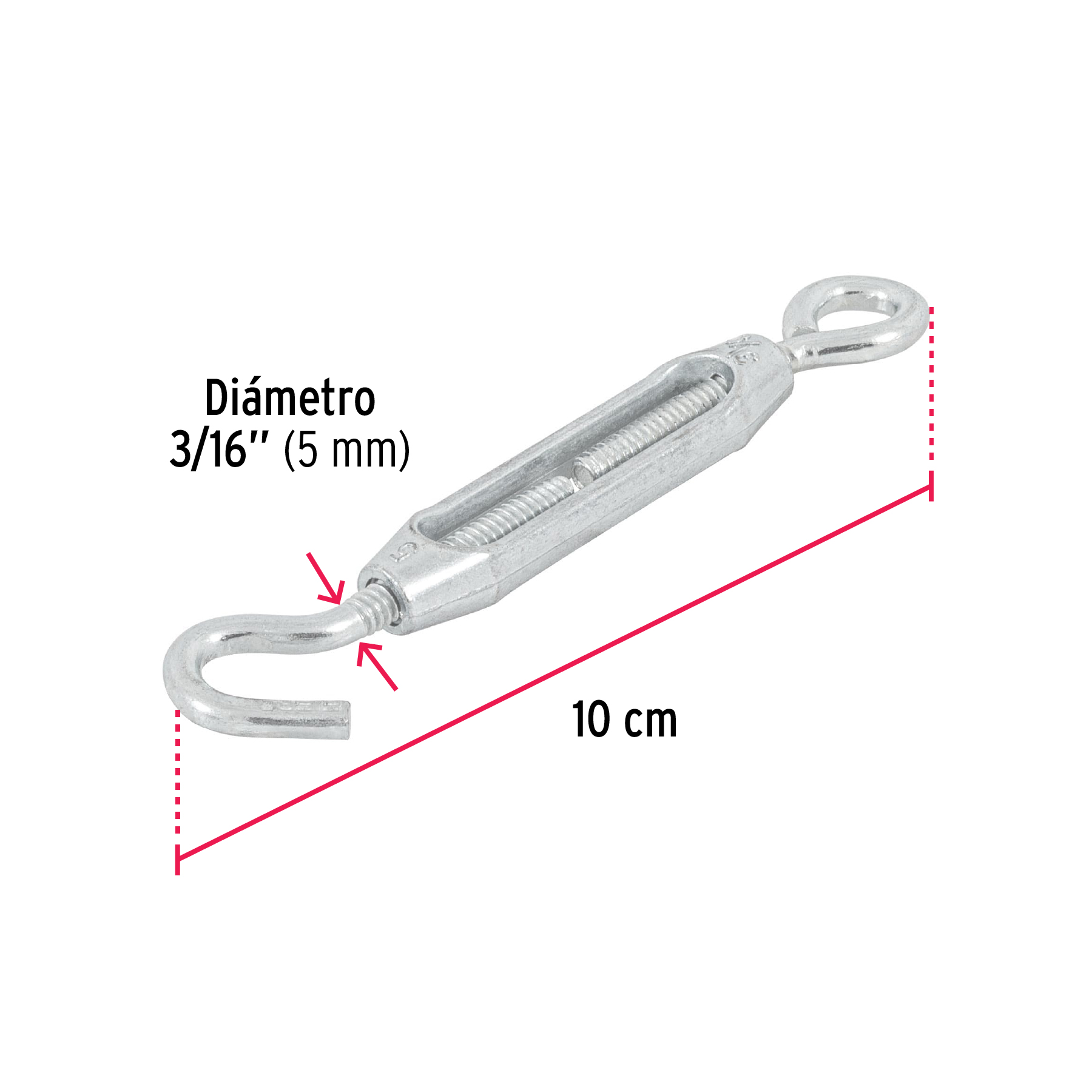 Tensor gancho argolla 3/16´´ 41Kg (44053) Fiero