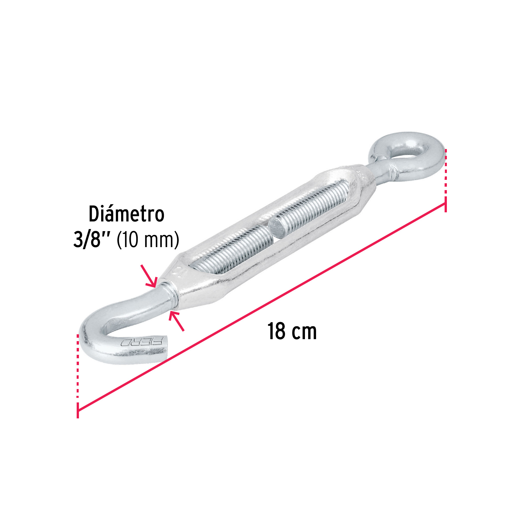 Tensor gancho argolla 3/8´´ 204Kg (44056) Fiero