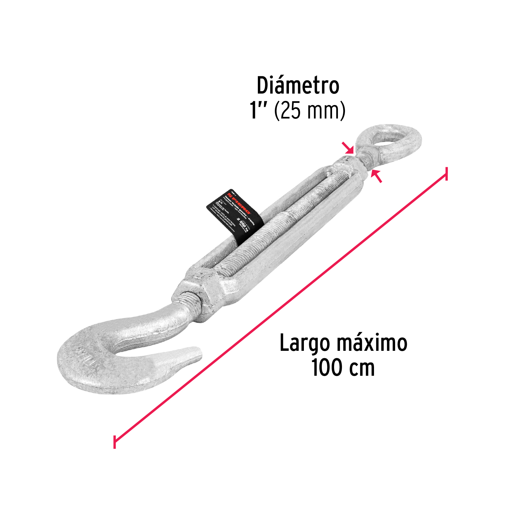 Tensor gancho argolla 1´´ 2250Kg (44071) Fiero