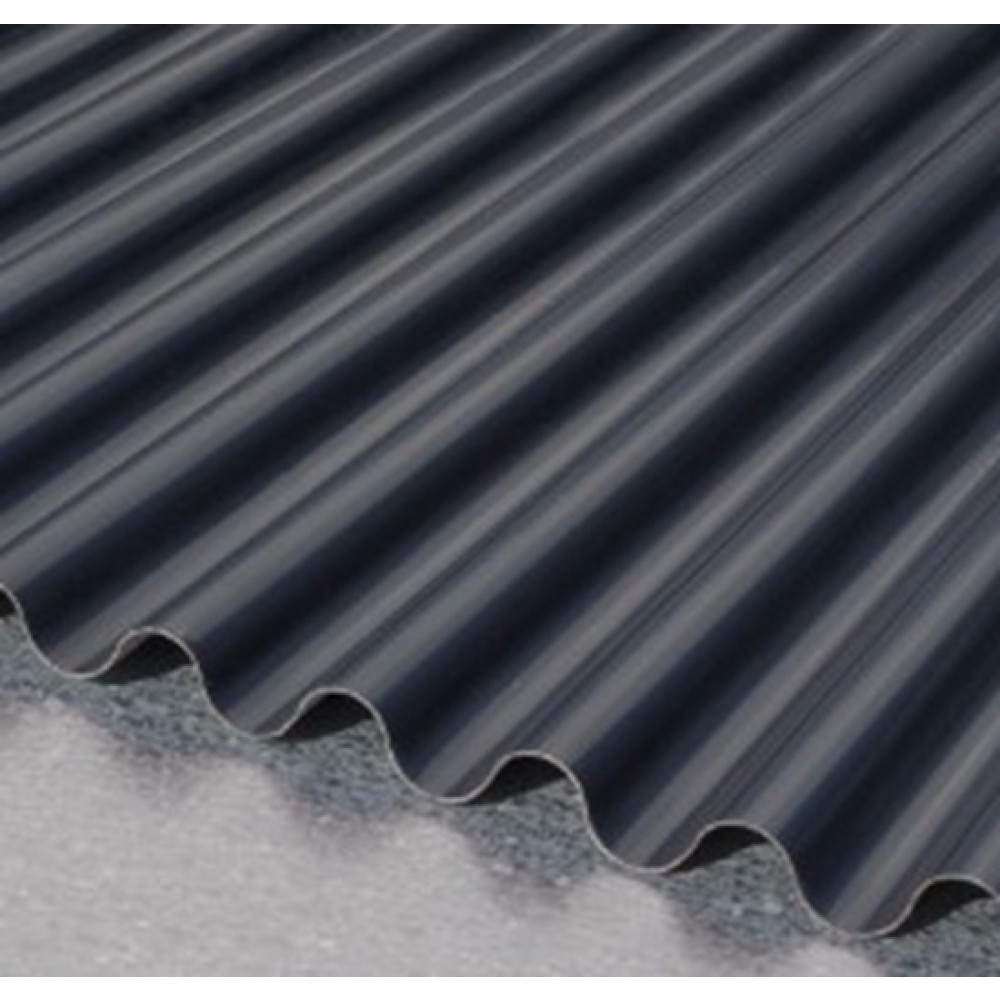 Zinc micro ondulado  796 x 0.35mm x 2.5 Mts Negro