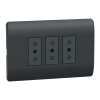 Enchufe triple 10A Genesis negro Schneider
