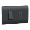 Enchufe  10A + interruptor 9/12 Genesis negro Schneider