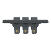 Interruptor triple 10A 9/32  Genesis negro Schneider