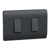 Interruptor doble 10A 9/15 Genesis negro Schneider