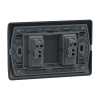 Interruptor doble 10A 9/15 Genesis negro Schneider