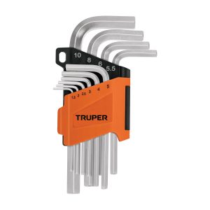 Set 10 llaves allen 1,5 a 10mm c/organizador (15536) Truper