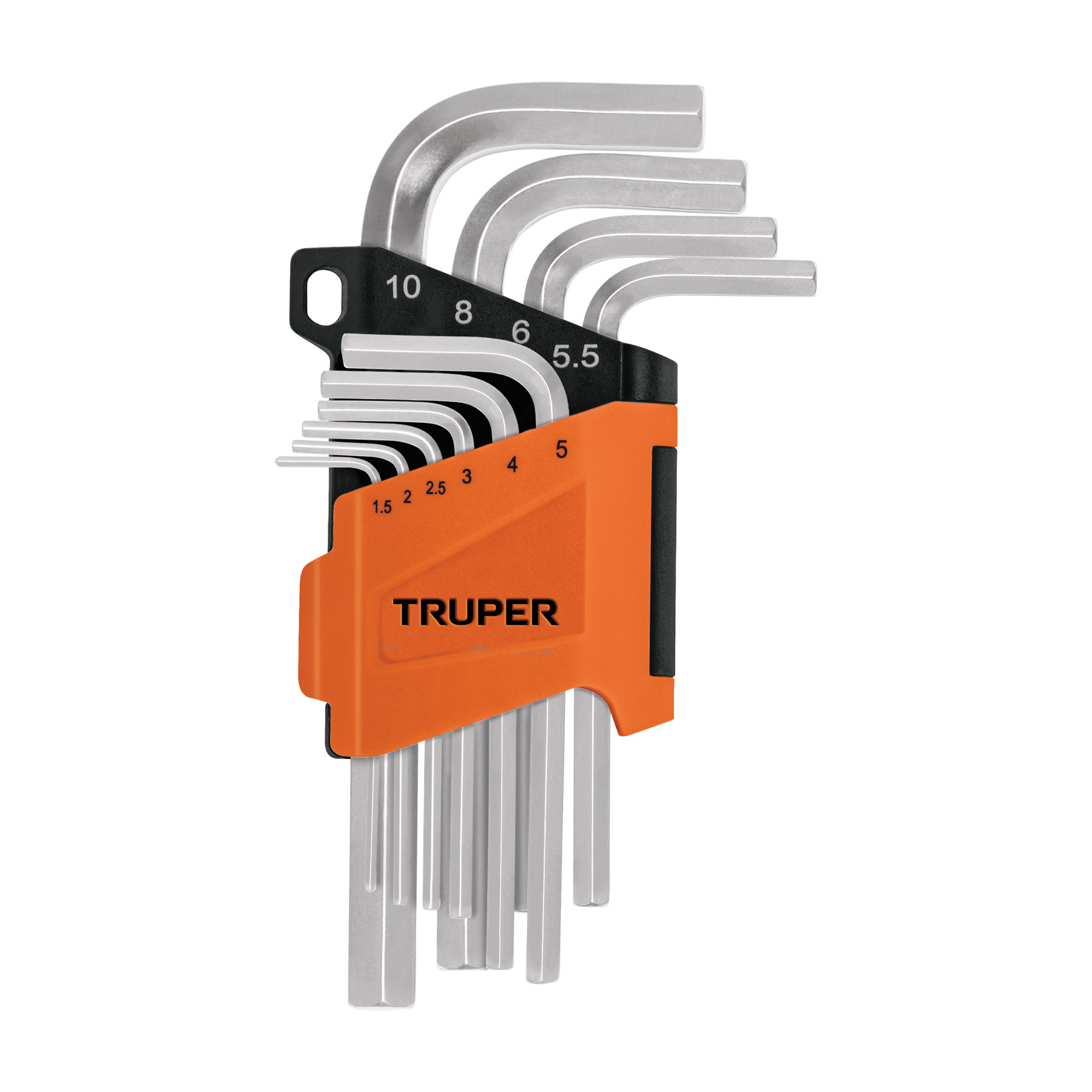 Set 10 llaves allen 1,5 a 10mm c/organizador (15536) Truper