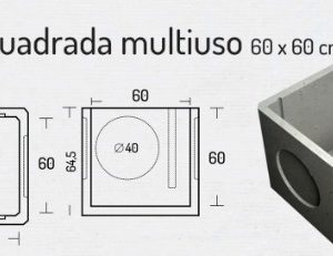 Camara Concreto cuadrada 60 x 60 x 69.8A cms Aconcret