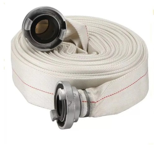Manguera 3" forro poliester blanca bombero con uniones storz (16 BAR)
