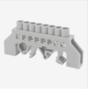 Regleta conexion aislada 8 puestos 4mm Neutro (Blanca)  Ekoline