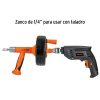 Destapa cañería 7.6 m para taladro con mango (12280) Truper