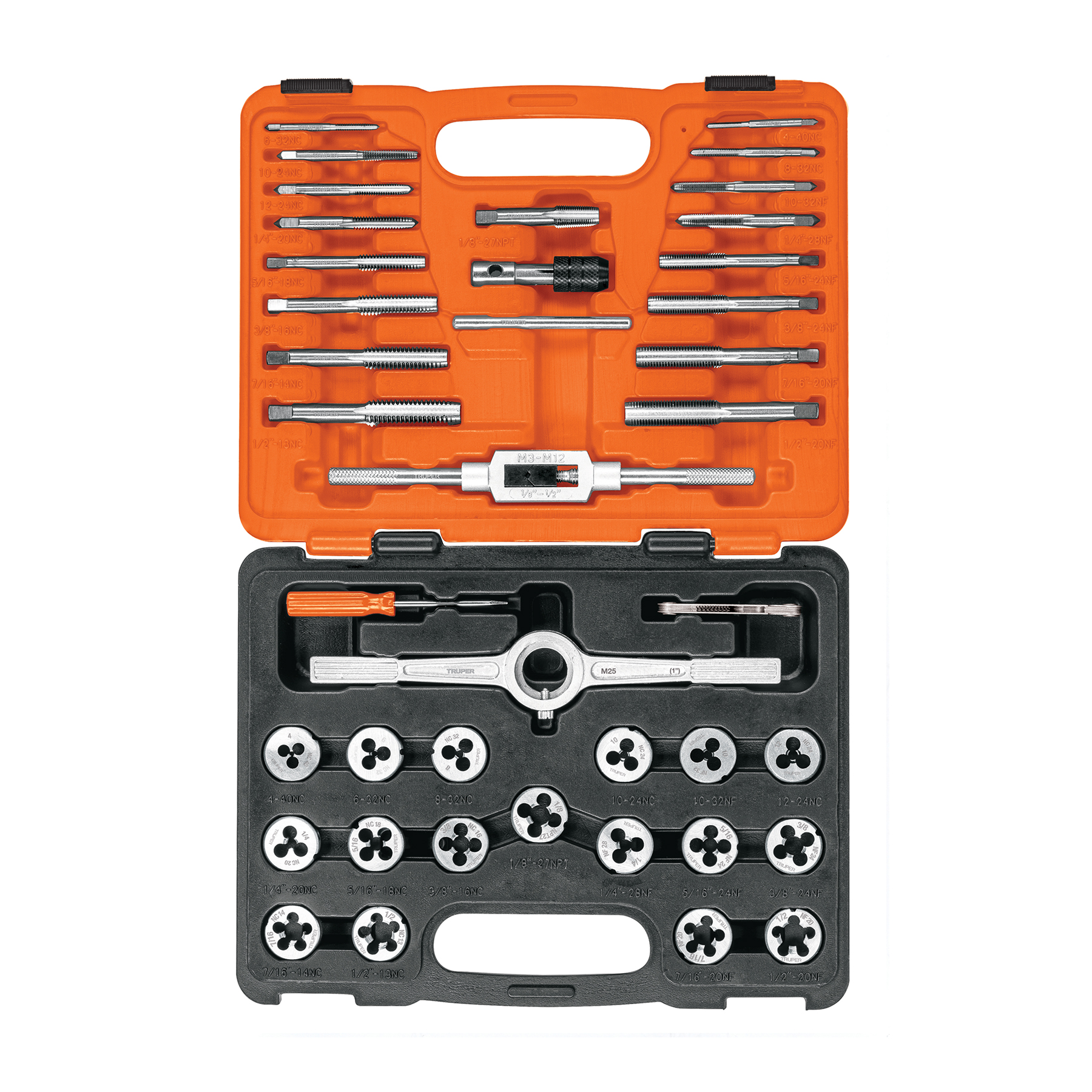 Juego machos y terrajas 40 piezas maleta plastica (11442) Truper