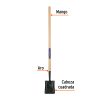 Pala cuadrada Classic Gardener (lady) mango largo (17205) Truper