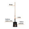 Pala cuadrada mango largo 144 cms (17176)  Truper