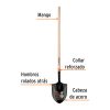 Pala irrigación punta huevo mango largo 145 cms (17177) Truper