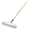 Rastrillo jardinero curvo c/mango 16 dientes (17882) Truper