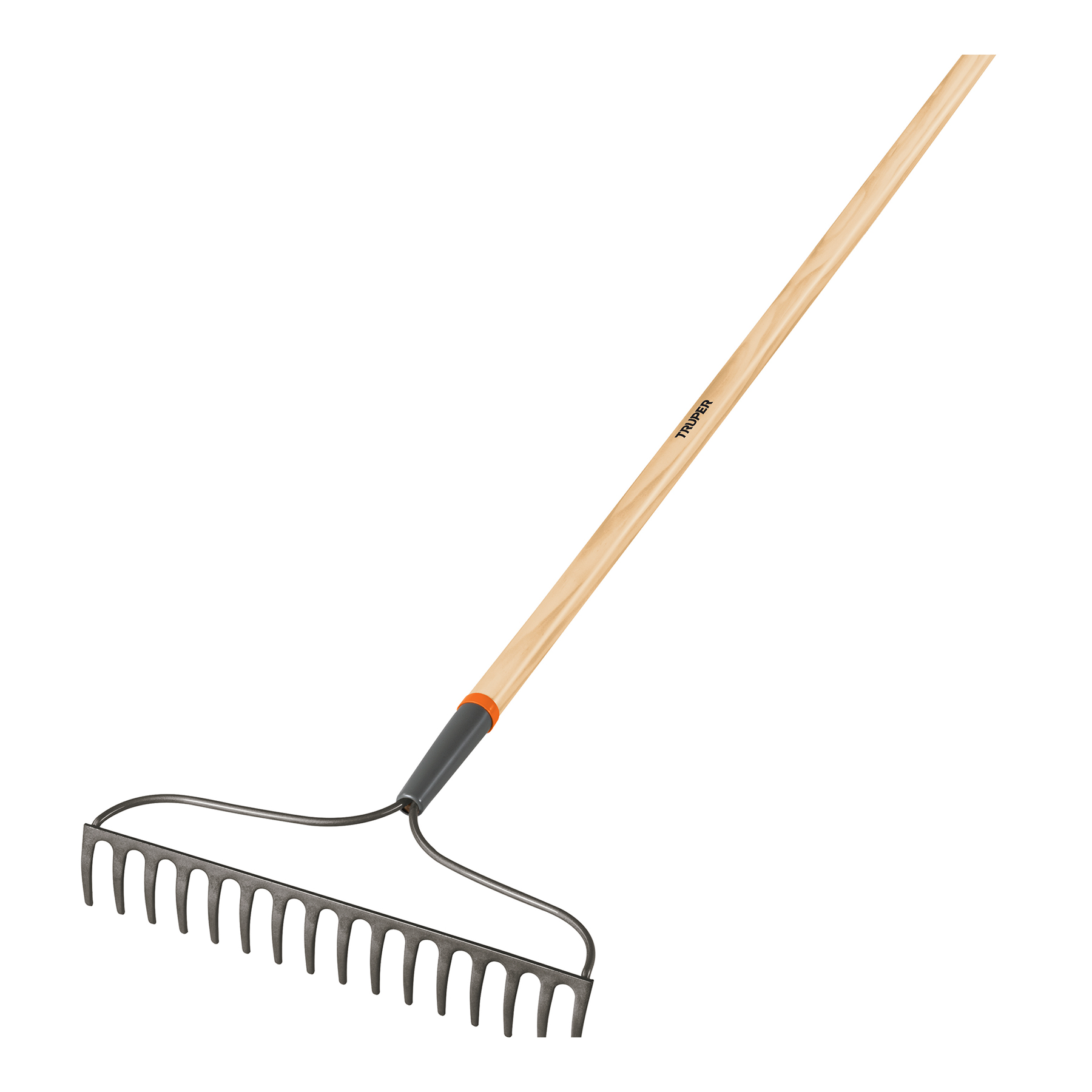 Rastrillo jardinero curvo c/mango 16 dientes (17882) Truper