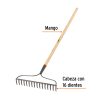 Rastrillo jardinero curvo c/mango 16 dientes (17882) Truper
