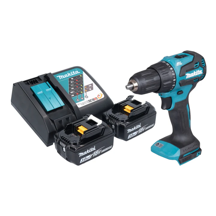 Taladro percutor 18V  2 baterias 3Ah / cargador rapido + bolso (DHP490RFX2)  Makita