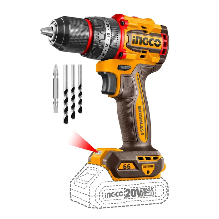 Taladro percutor 20v inalámbrico sin batería (CIDLI206681) INGCO