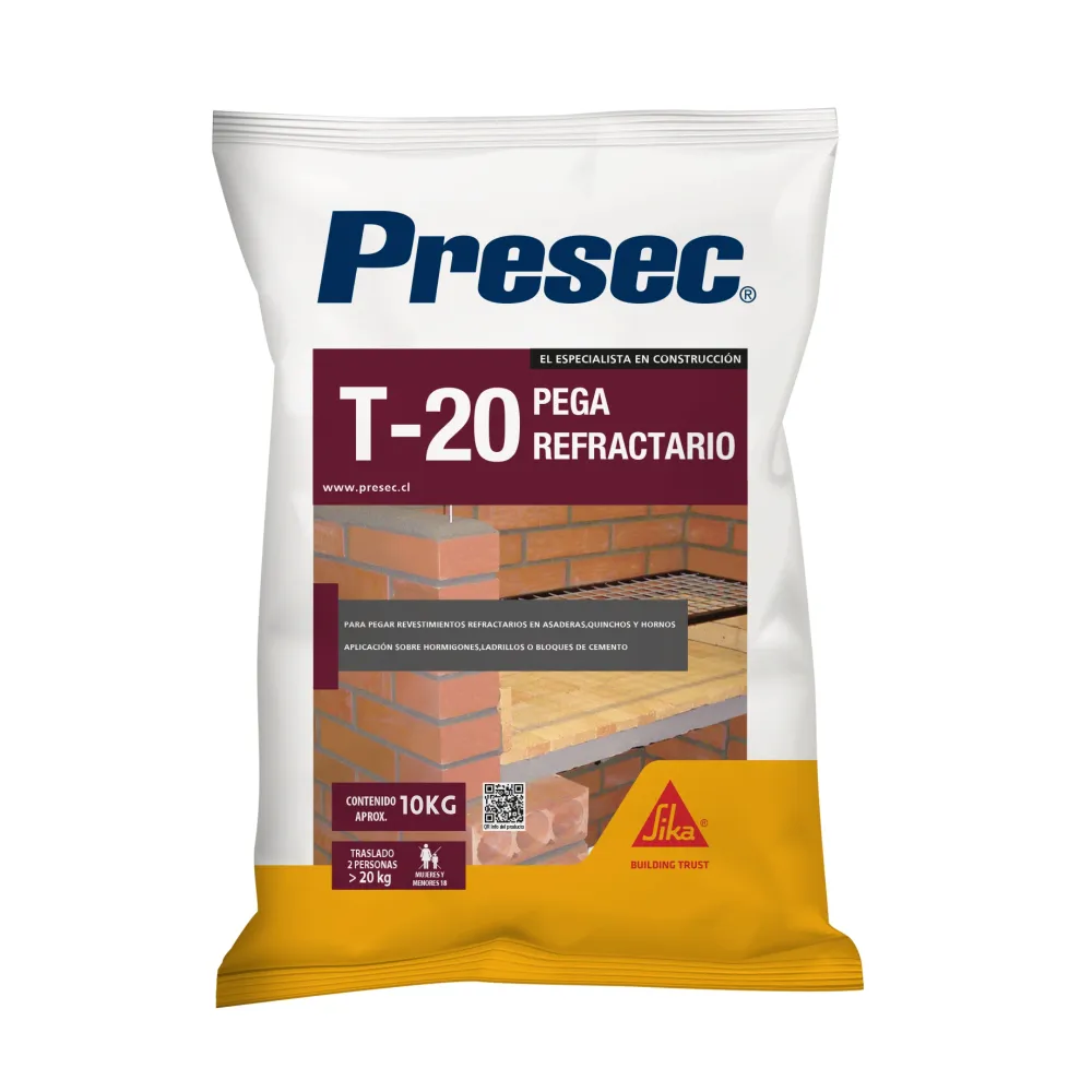 Mortero pega ladrillo refractario T20 10Kg Presec