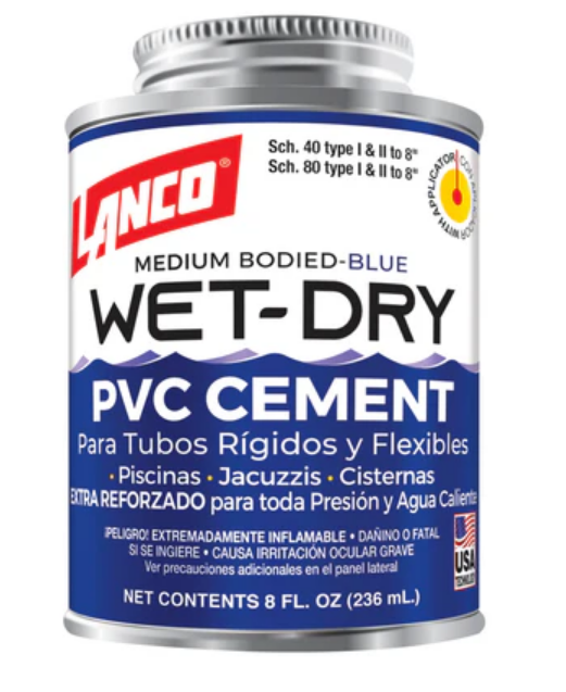 Adhesivo PVC WET-DRY 236cc secado rapido y humedad (bajo agua) Lanco
