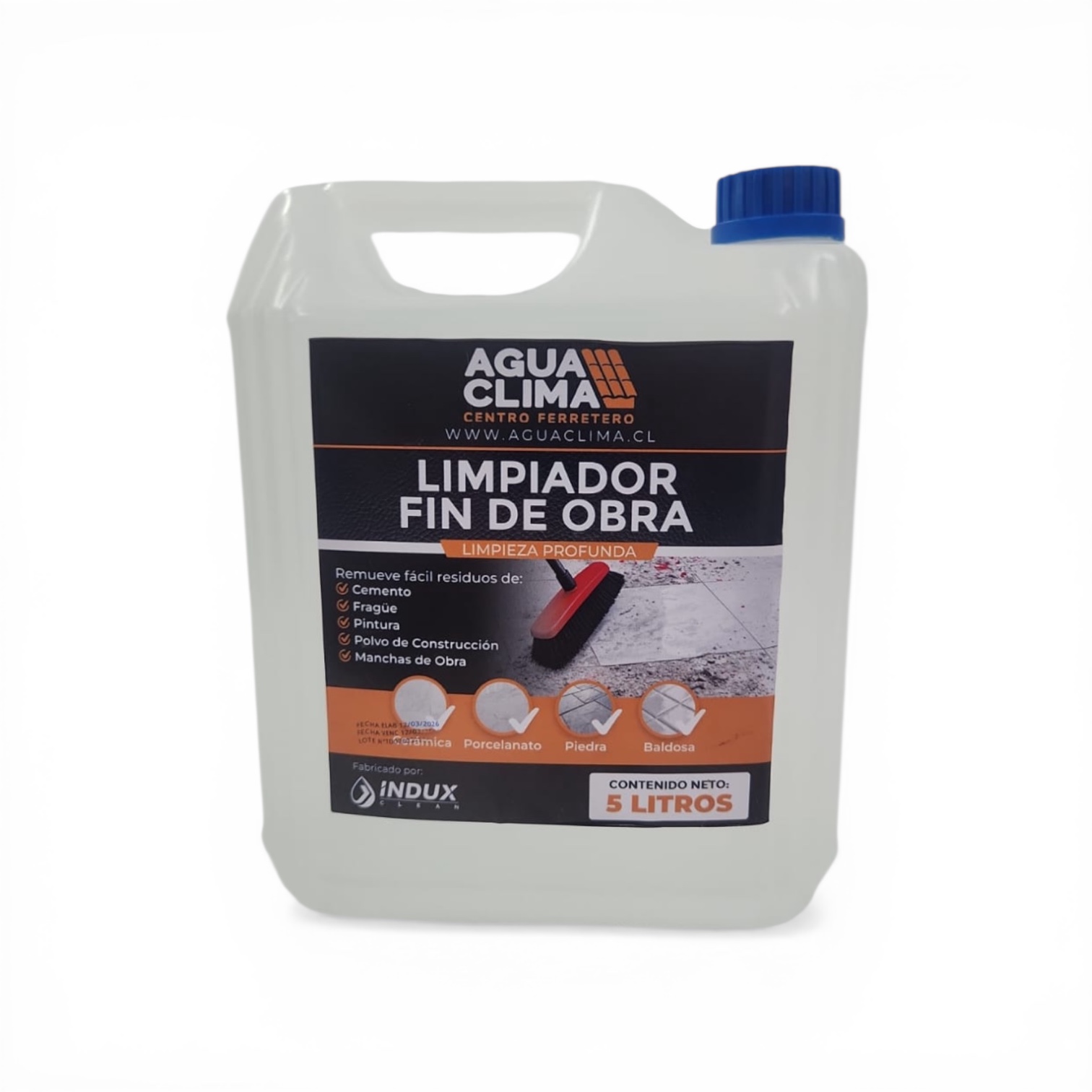 Detergente Desincrustante fin de obra 5 Lts Aguaclima