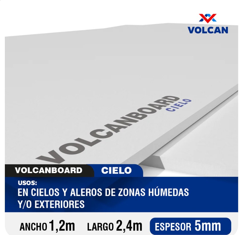 Fibrocemento 5mm 1.2 x 2.4 mts Volcanboard