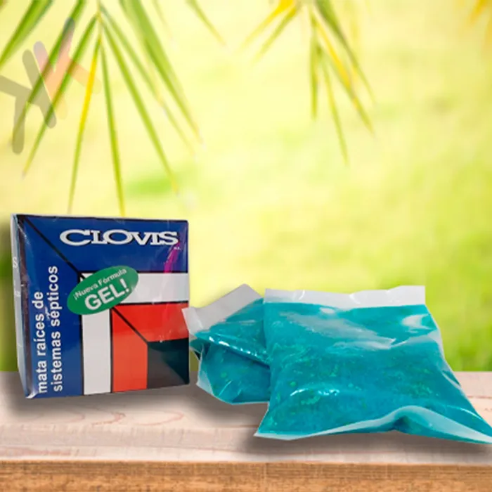Clovis mata raíces sistemas sépticos 3 sobres x caja