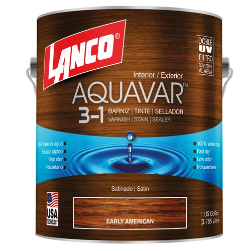 Barniz Aquavar early american 3 en 1 satinado 1gl Lanco
