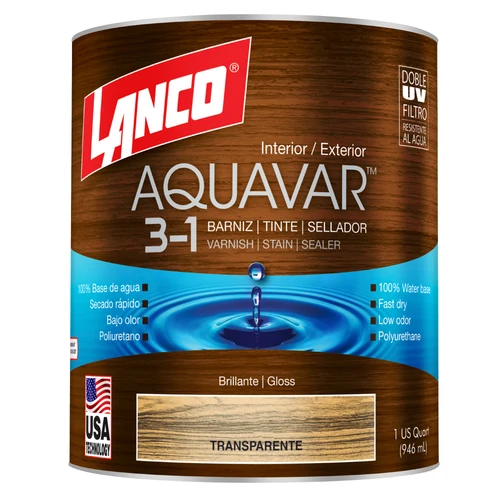 Barniz Aquavar  natural  3 en 1 satinado 1gl  Lanco