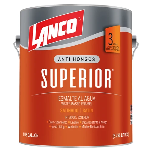 Esmalte al agua Superior satin blanco 1 galon Lanco