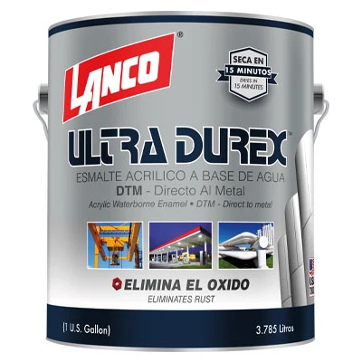 Esmalte 3 en 1 Ultra Durex blanco (Esmalte sintético base agua/anticorrosivo/convertidor de óxido) 1gl Lanco