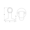 Tope Puerta 701 Curvo Bronce POLI
