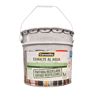 Esmalte agua reciclado blanco semibrillo, tineta 4 galones, Ceresita