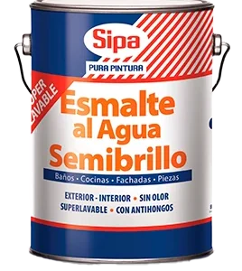 Esmalte al agua semibrillo Sipa, imagen referencial de la línea