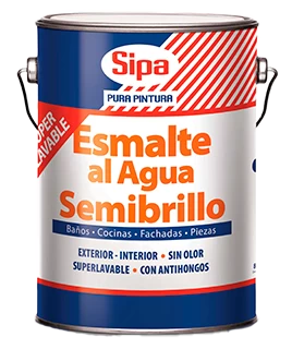 Esmalte al agua semibrillo blanco, 1 galón, Sipa