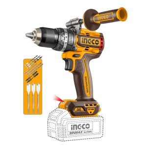 Taladro percutor 20 V 96 Nm Bl (sin batería/cargador) + 12 accesorios (CIDLI209685) INGCO