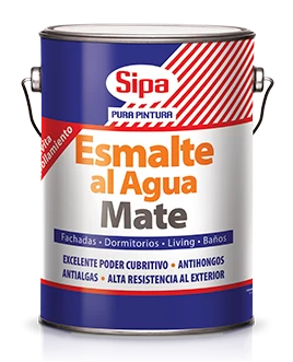 Esmalte al agua mate blanco, 1 galón, Sipa