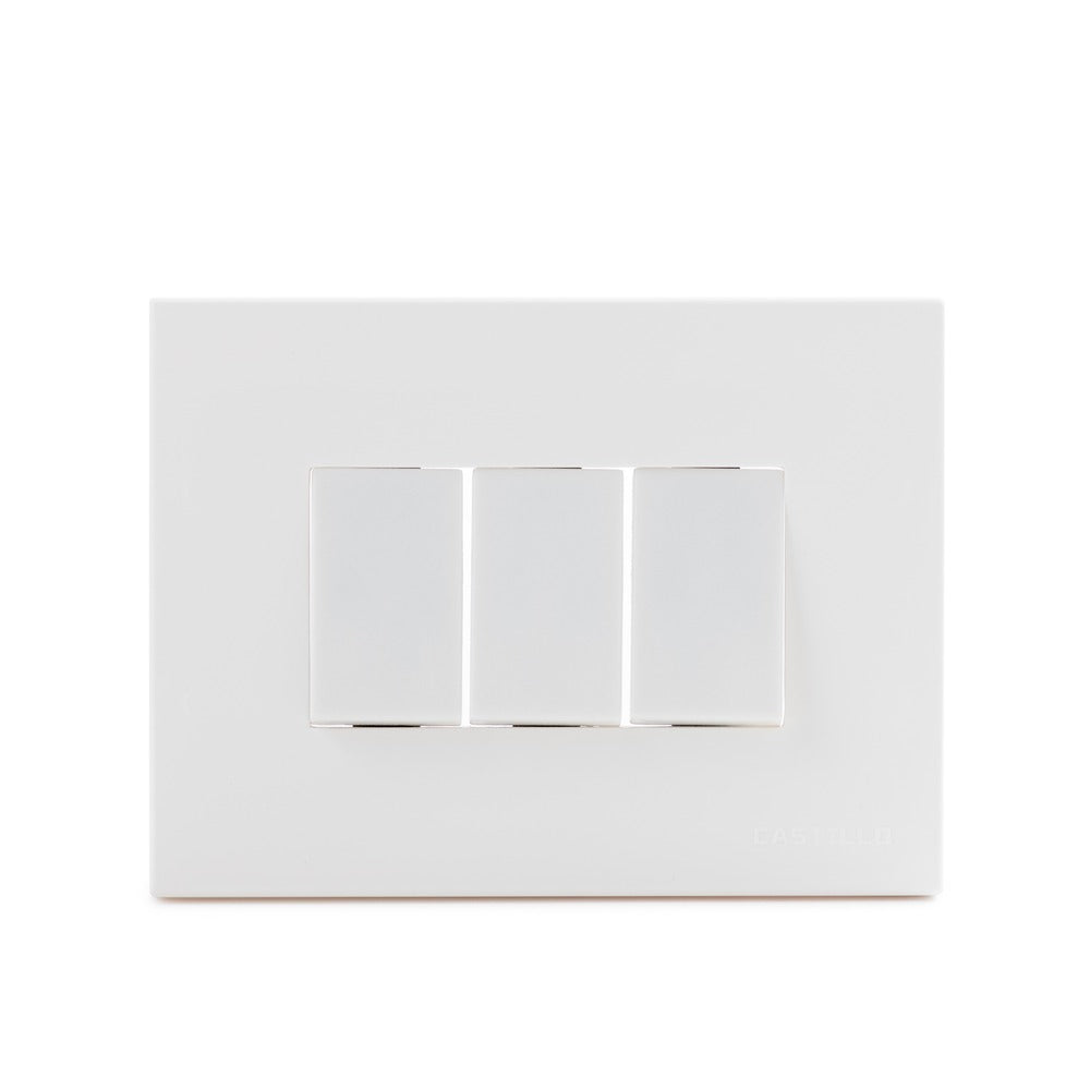 Interruptor embutido triple 9/32 10 A blanco Castillo