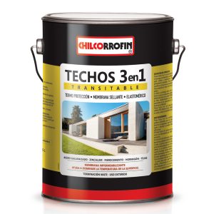 Pintura para techos 3 en 1 negro, 1 galón, Chilcorrofin