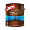 Barniz Aquavar 3 en 1 satinado marrón oscuro, 1 galón Lanco