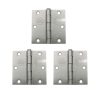 Pack 3 Bisagras Acero Odis 3,5”×3,5”× 2,0mm - Plata